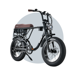 VALK Nomad Electric Fat Tyre Bike, 500W, 45km/hr, Throttle ebike, 20x4" Kenda Tyres, Shimano 7 spd, Suspension, Black image 1