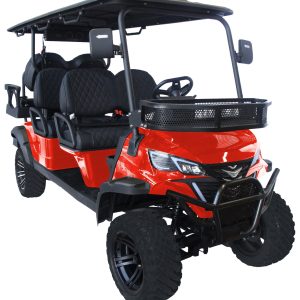 TrailMaster TBM X6 6-seater Electric Golf Cart in Red, 5kW Lithium Battery